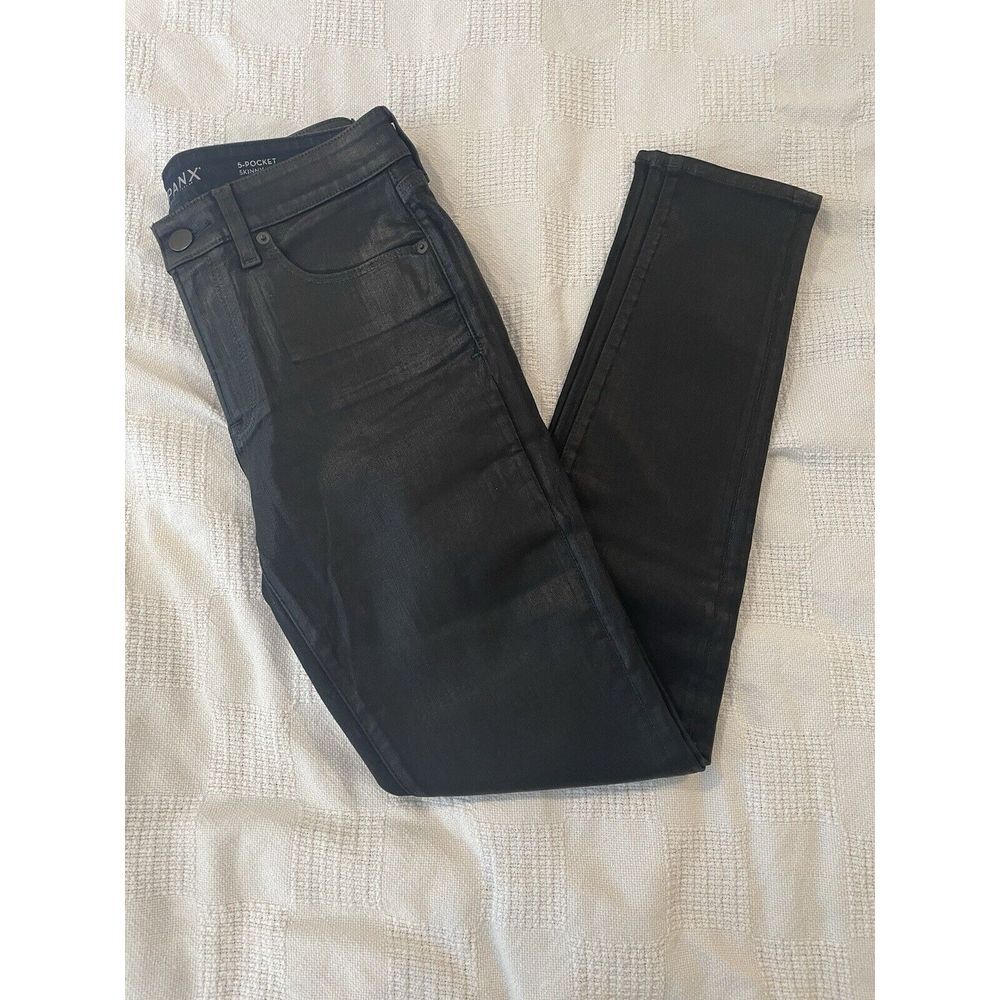 Spanx | Women's 5 Pocket Shiny Black Skinny Jeans | sz 28